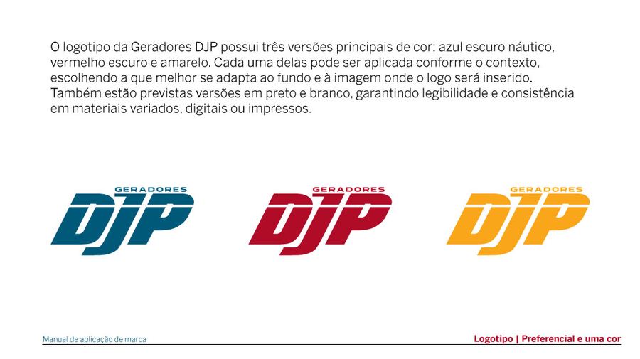 DJP Geradores — versões do logotipo