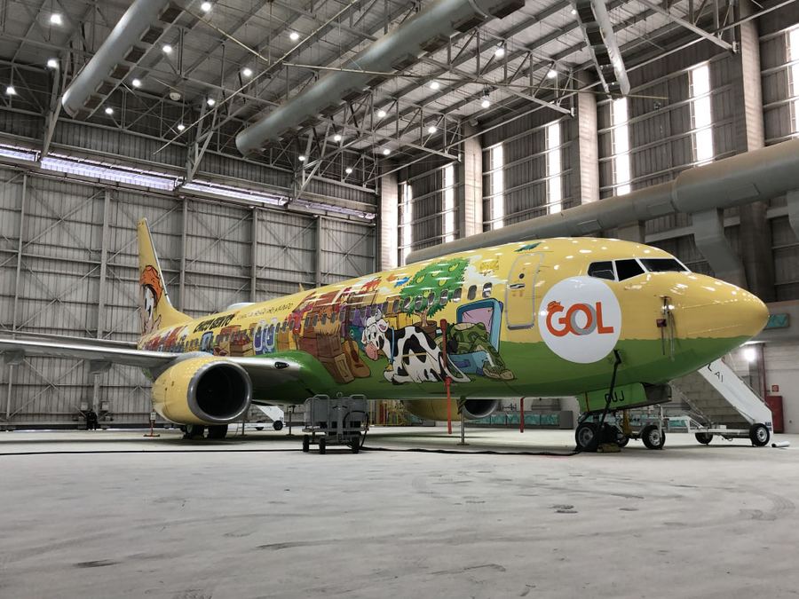 MSP Estúdios — pintura de avião Chico Bento