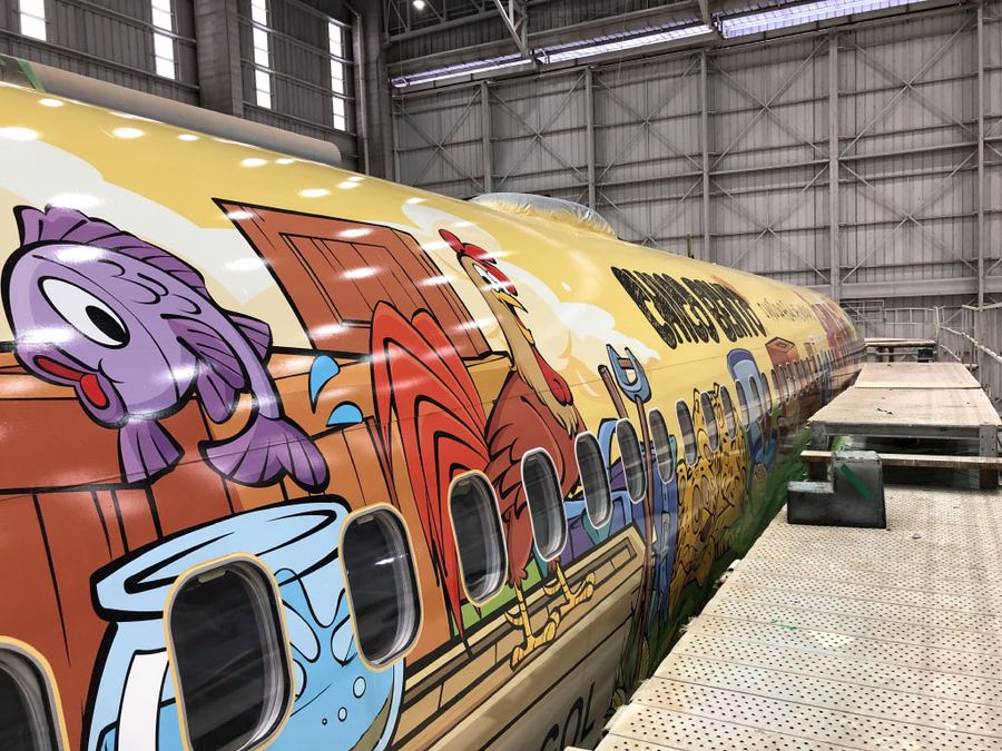 MSP Estúdios — pintura de avião Chico Bento