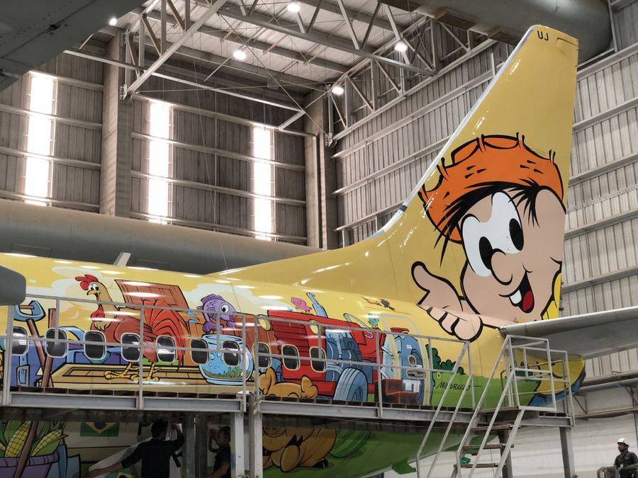MSP Estúdios — pintura de avião Chico Bento
