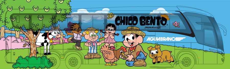 MSP Estúdios — pintura de ônibus Chico Bento